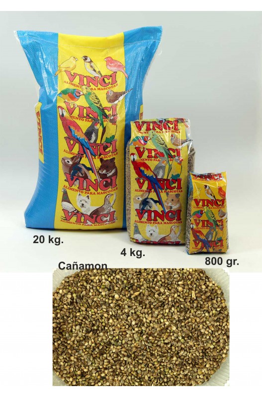 Cañamón Vinci, unas semillas ricas para que tus pájaros estén contentos. ¡Bolsa grande de 20 kilos!