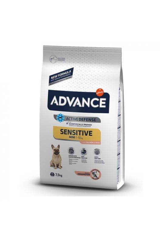 bolsa Advance Mini Sensitive, ¡una bolsa de 7 kilos de comida suavecita para perritos pequeños con pancitas delicadas!