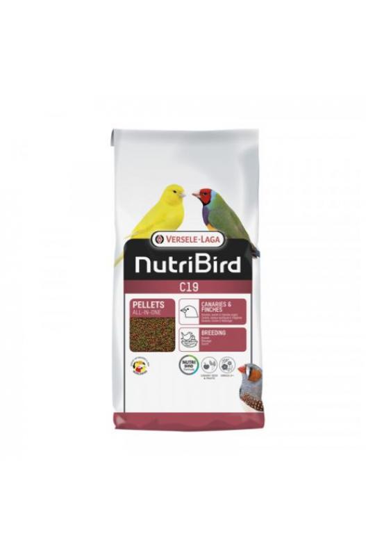 Alimento extrusionado Nutribird C19 Colores para canarios y aves pequeñas, saco de 10 kg.