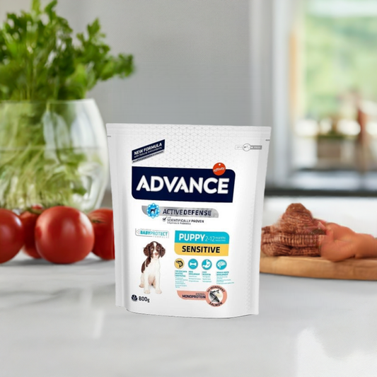 Advance Puppy Sensitive es una comida hecha con ingredientes suaves para cachorritos que tienen digestiones un poco especiales. ¡Bolsita de 700 gramos!

