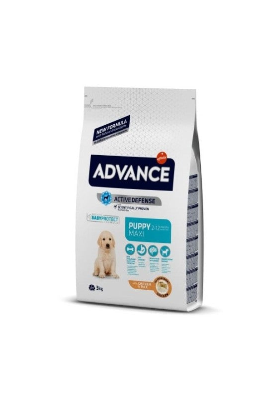 Advance Puppy Maxi es una bolsa de 3 kilos de alimento rico para cachorritos grandes.

