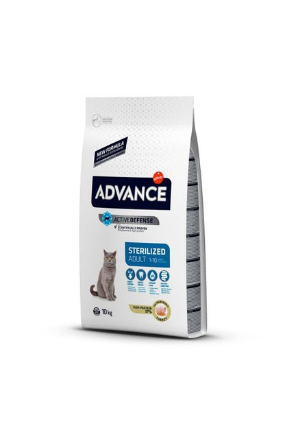 ¡Mira esta bolsa XXL de comida para gatos! Son 10 kilos de Advance Cat Esterilizado sabor pavo. ¡Ideal si tu michi ya pasó por "boxes" y quieres que siga tope de power!
