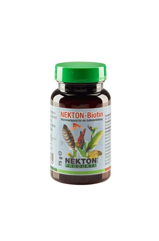 NEKTON BIO 75 gr – Suplemento alimenticio natural para aves, diseñado para promover la salud general y el bienestar. Contiene vitaminas y minerales esenciales que apoyan el sistema inmune y la vitalidad de las ave
