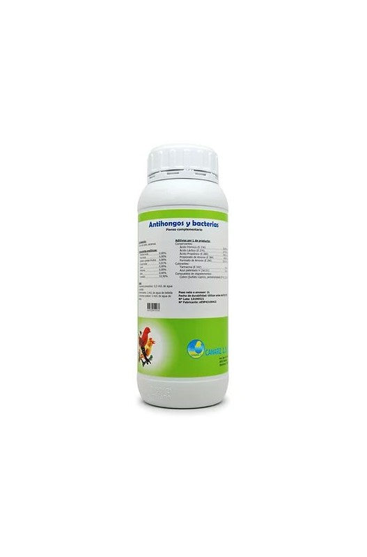 Antihongos y Bacterias 1 LT – Producto Canariz2 eficaz para el control de hongos y bacterias en aves y otros animales. Ideal para mantener ambientes saludables y libres de contaminantes, promoviendo la salud y el bienestar de las mascotas