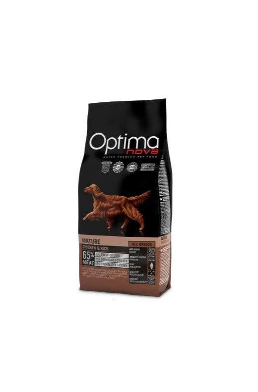 Optima Nova Adult Mature Pollo y Arroz, ¡una bolsita de 2 kilos de comida rica para perritos mayores! ¡Sabe a pollo!

