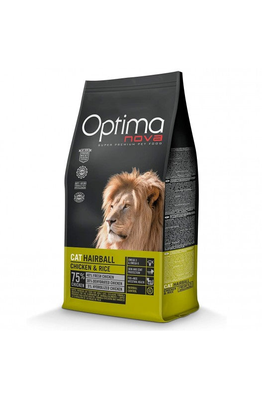 Optima Nova Cat Hairball, ¡una bolsita de 2 kilos de comida rica para gatitos grandes que ayuda con las bolas de pelo!

