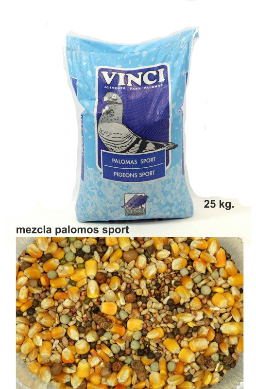 Alimento Vinci Sport para palomos, saco de 25 kg.
