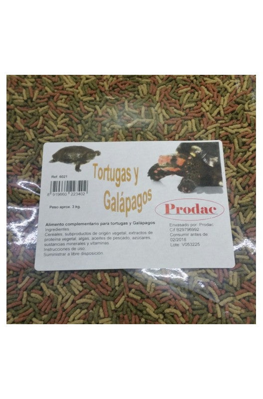Bolsa TORTUGA/GALAPAGOS STICKS 3 KG.Prodac