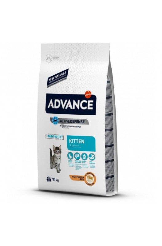 Advance Cat Kitten, ¡una bolsa grande de 10 kilos de comida rica para gatitos pequeños!

