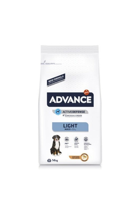 Advance Maxi Light, ¡una bolsa grande de 14 kilos de comida para ayudar a los perritos grandes a mantenerse en su peso ideal!

