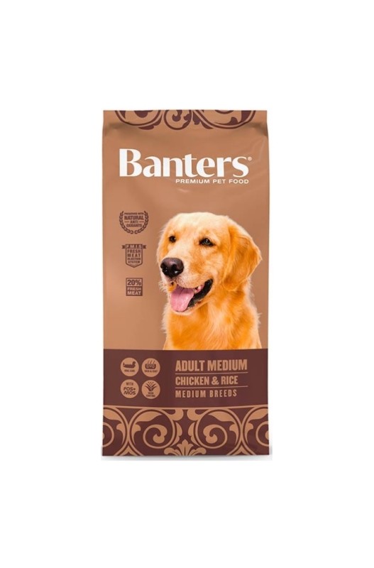 BANTERS DOG ADULT MEDIUM Chicken&Rice 3KG. - Botega Mazarol