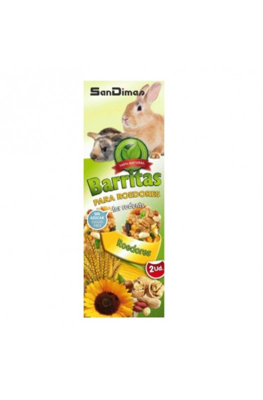 Barritas Roedores Nueces 90gr./2 uds - Deliciosas barras nutritivas para roedores, hechas con nueces, ideales para una merienda saludable