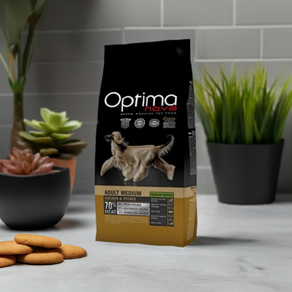 bolsa OPTIMA NOVA ADULT MEDIUM CHICKEN POTATO de 12 KG.