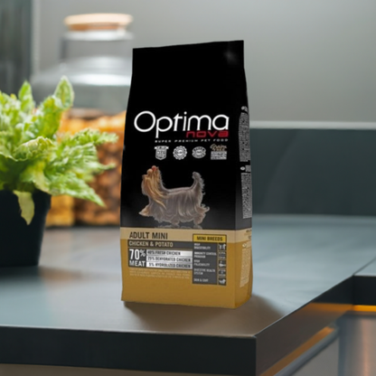 bolsa OPTIMA NOVA ADULT MINI CHICKEN POTATO de 8 KG.