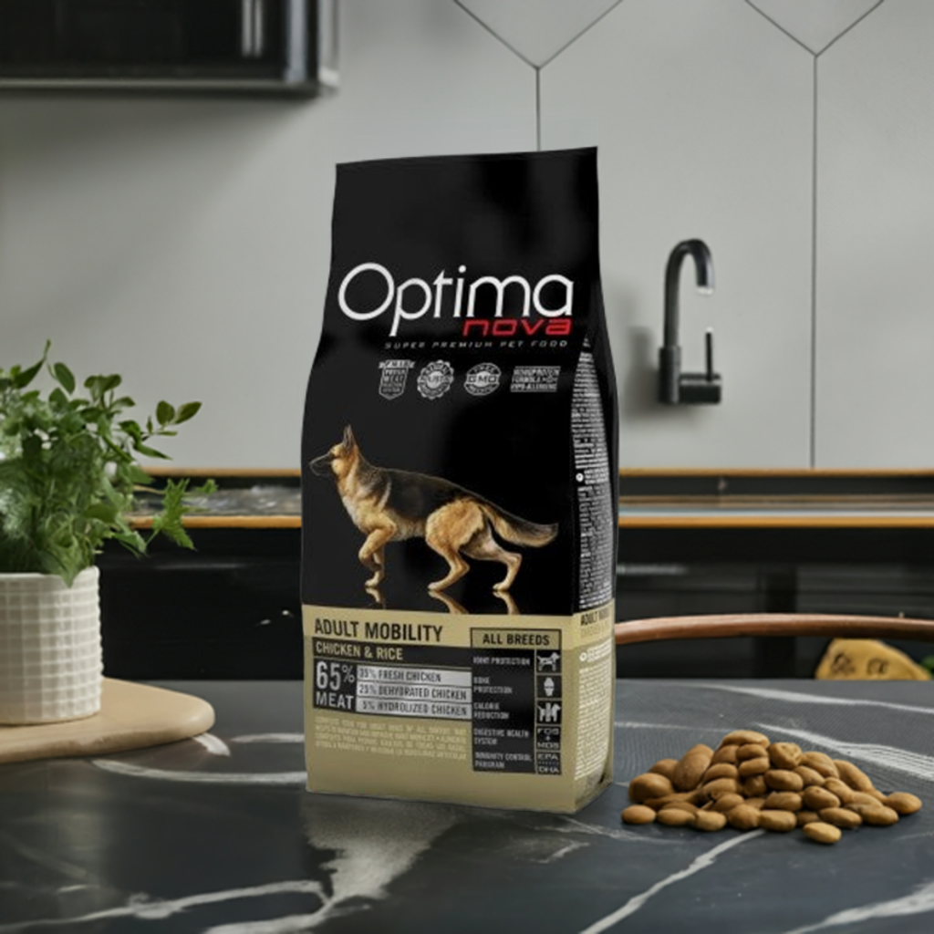 bolsa OPTIMA NOVA MOBILITY POLLO/Arroz de 12 KG.