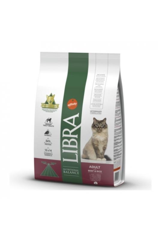 Libra Cat Adult Buey, un alimento completo para gatos adultos, con un irresistible sabor a buey que les encantará. Bolsa de 3 kg.
