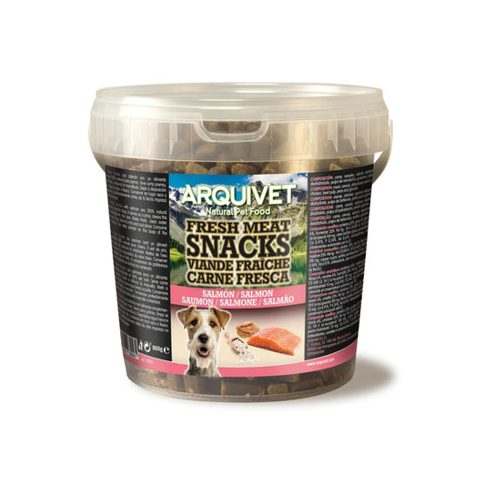 SNACK CARNE FRESCA SALMÓN 800gr - Deliciosos bocados de carne fresca de salmón, ideales para mimar a tu mascota con un sabor natural y nutritivo