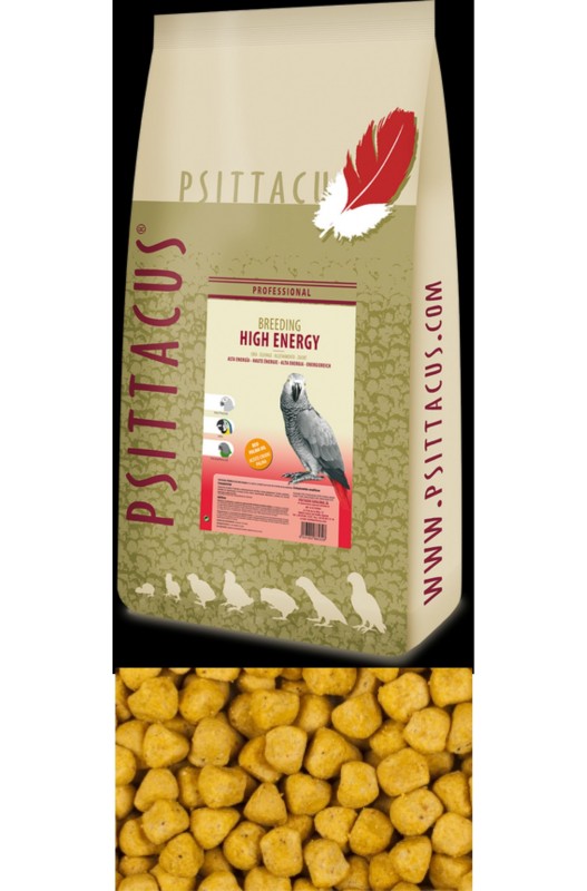 Saco de 12 kg de PSITTACUS Pienso Cría Alta Energía, alimento completo y nutritivo para la cría de aves jóvenes, diseñado para un desarrollo óptimo y alto contenido energético.