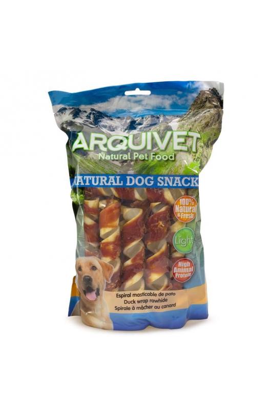 spiral masticable de pato 720 g, snack sabroso y saludable para perros, ideal para el cuidado dental y el disfrute diario