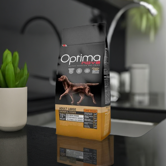 OPTIMA NOVA ADULT LARGE POLLO PATATA 12 KG. - Botega Mazarol