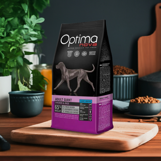 OPTIMA NOVA ADULT GIANT POLLO ARROZ 12 KG. - Botega Mazarol