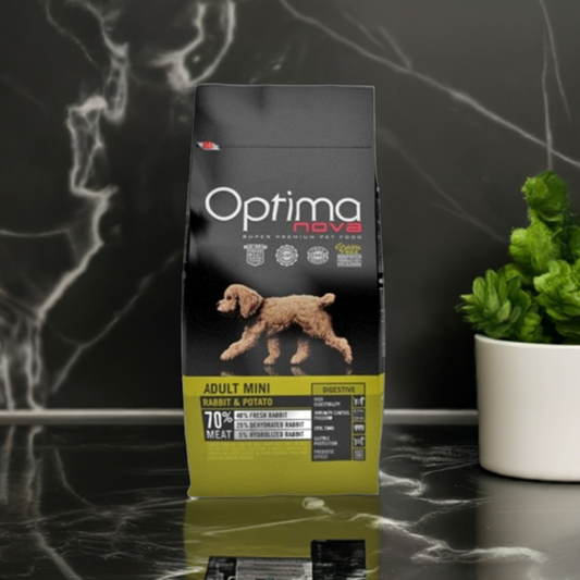 OPTIMA NOVA ADULT MINI RABBIT PATATA 800 Gr. - Botega Mazarol