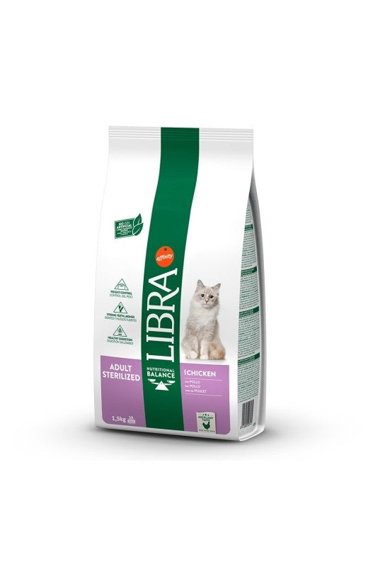 Libra Cat Sterilized, un alimento completo para gatitos esterilizados que les ayuda a mantenerse en su peso ideal. ¡Bolsa de 1,5 kg!

