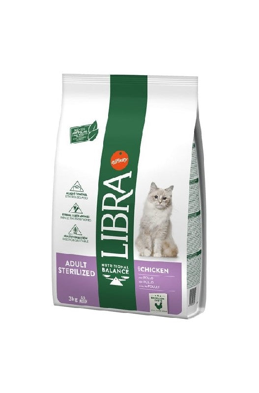 Libra Cat Sterilized, un alimento completo para gatos esterilizados que les ayuda a mantenerse en su peso ideal. ¡Bolsa de 3 kg!
