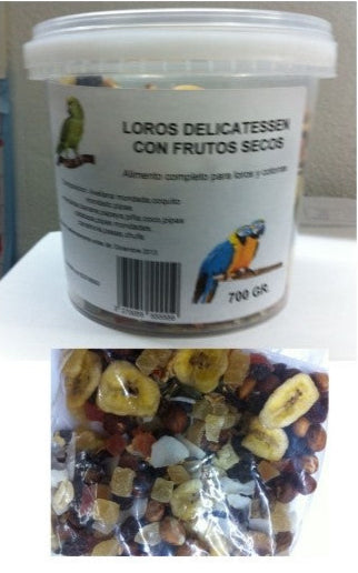 LOROS DELICATESSE FRUTAS 700 GR.PRODAC