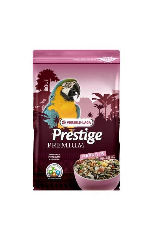 Alimento premium Prestige para loros, bolsa de 2 kg.
