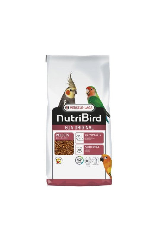Nutribird G14 Original 10 kg, alimento completo y equilibrado especialmente diseñado para ninfas y agapornis, formulado con ingredientes de alta calidad que proporcionan una dieta rica en vitaminas, minerales y nutrientes esenciales para promover su salud, energía y plumaje. Ideal para la alimentación diaria.







