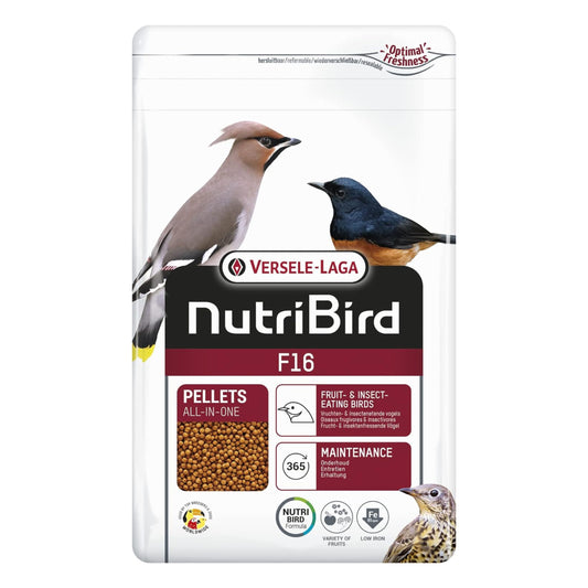 NUTRIBIRD F-16 800 GR - Alimento completo para aves insectívoras y frugívoras, rico en nutrientes esenciales para una dieta equilibrada y saludable