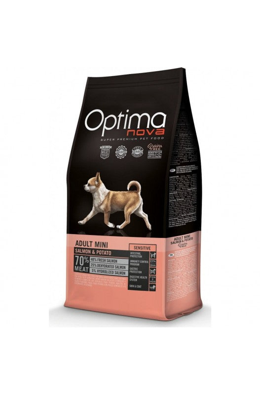OPTIMA NOVA ADULT MINI SALMON&PATATA 0.8 - 2 - 8 Kg - Botega Mazarol
