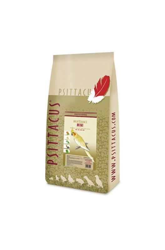 Paquete de 12 kg de PSITTACUS MINI, alimento completo y equilibrado para loros y aves exóticas pequeñas, formulado para su nutrición y salud