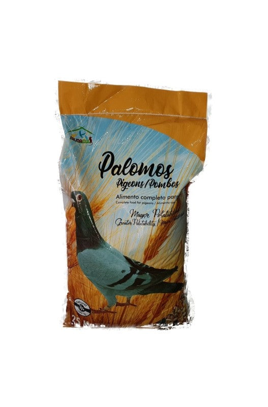 Saco Palomos con Maíz 25 kg Faunamix, mezcla completa y equilibrada para palomos, combinando maíz de alta calidad y otros nutrientes esenciales, ideal para mantener su salud, energía y rendimiento durante todo el año. Perfecta para criadores y granjas avícolas.