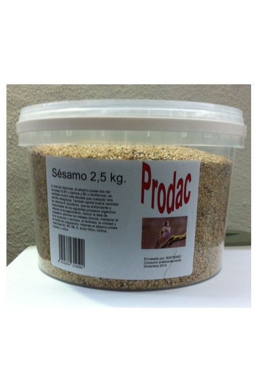 cubo de 25 kg.
Semillas de sésamo Prodac