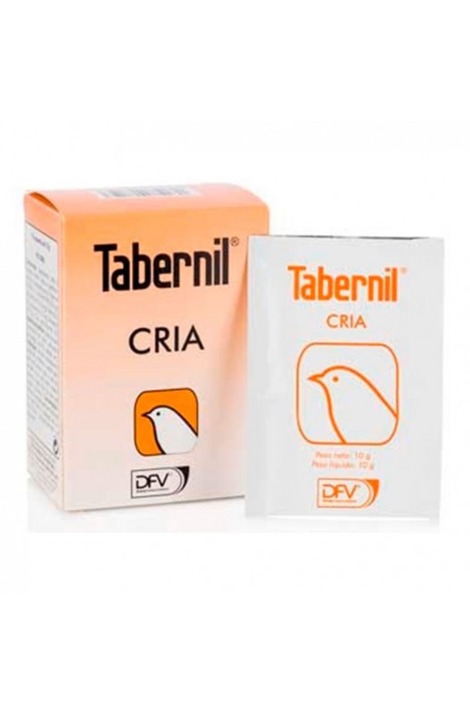 Caja con 10 sobres de TABERNIL CRIA, suplemento alimenticio para el desarrollo y crecimiento de los pollitos, rico en vitaminas y minerales esenciales