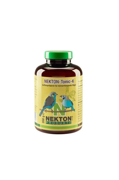 tarro NEKTON TONIC K 200 gr – Suplemento vitamínico y mineral para aves, ideal para mejorar la vitalidad y el bienestar general. Promueve una salud óptima y una mayor resistencia a enfermedades