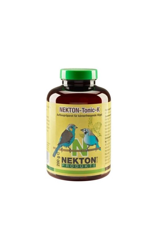 tarro NEKTON TONIC K 200 gr – Suplemento vitamínico y mineral para aves, ideal para mejorar la vitalidad y el bienestar general. Promueve una salud óptima y una mayor resistencia a enfermedades