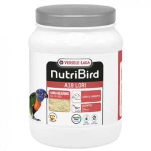 Nutribird A-18 Loris 800 gramos, alimento completo y equilibrado especialmente diseñado para loris y loriculus, con una mezcla de ingredientes naturales y vitaminas esenciales que favorecen su salud, energía y plumaje. Ideal para su alimentación diaria.