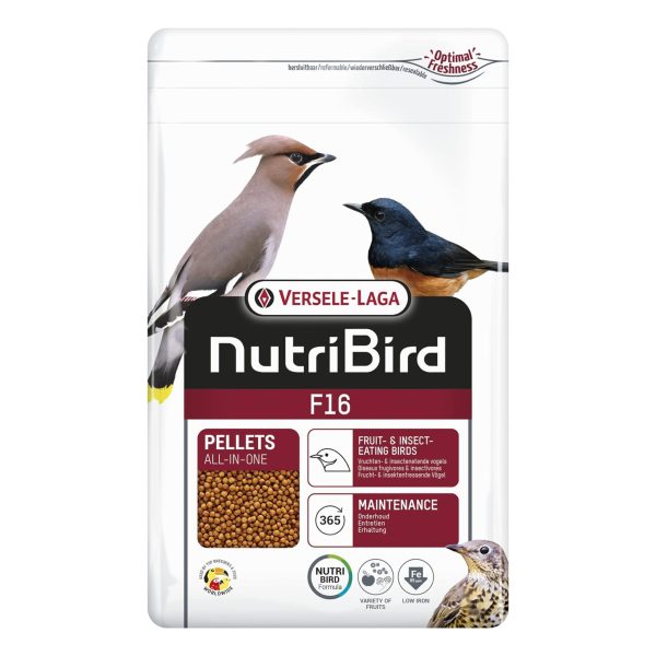nutribird_f16_versele_laga NUTRIBIRD F-16 800 GR - Alimento completo para aves insectívoras y frugívoras, rico en nutrientes esenciales para una dieta equilibrada y saludable