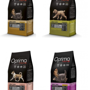OPTIMA NOVA ADULT MINI VARIOS SABORES Y FORMATOS Optima Nova Adult Mini – Pienso para perros adultos de razas pequeñas (4 sabores)