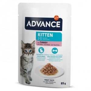advance-bocaditos-en-salsa-con-pavo-85-gr-gatitos Advance Bocaditos Gatito: Nutrición Completa para Gatitos de 2 a 12 Meses