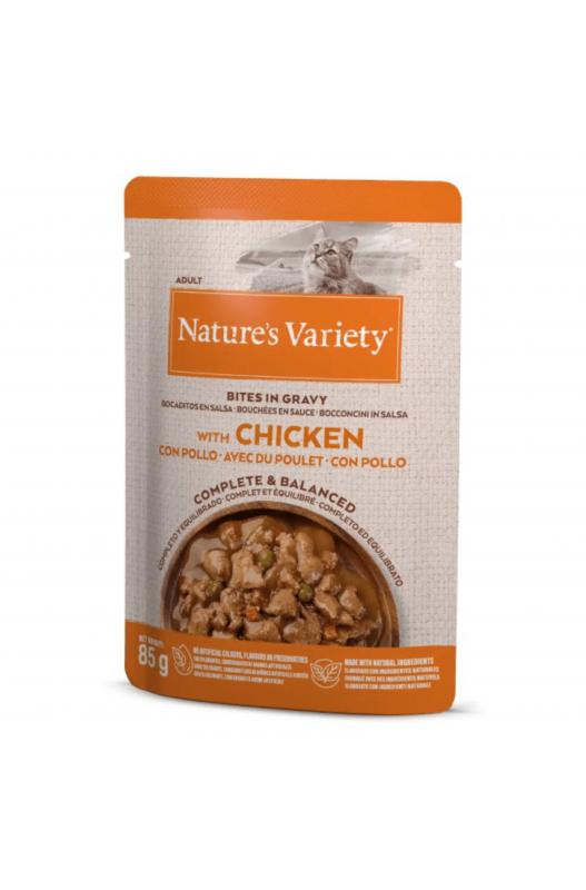 natures-variety-bites-in-gravy-pollo-80gr-bocaditos-en-salsa Variety Bites in Gravy Pollo: Nutrición Completa para Gatos Adultos