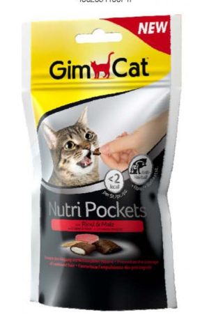 GimCat NUTRIPOCKETS GATO BUEY Y MALTA 60 Gr
