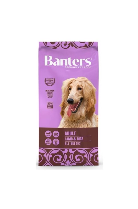 pienso-banters-adult-cordero Banters Dog Adult Cordero & Arroz – Alimento Completo para Perros Adultos de Razas Medianas