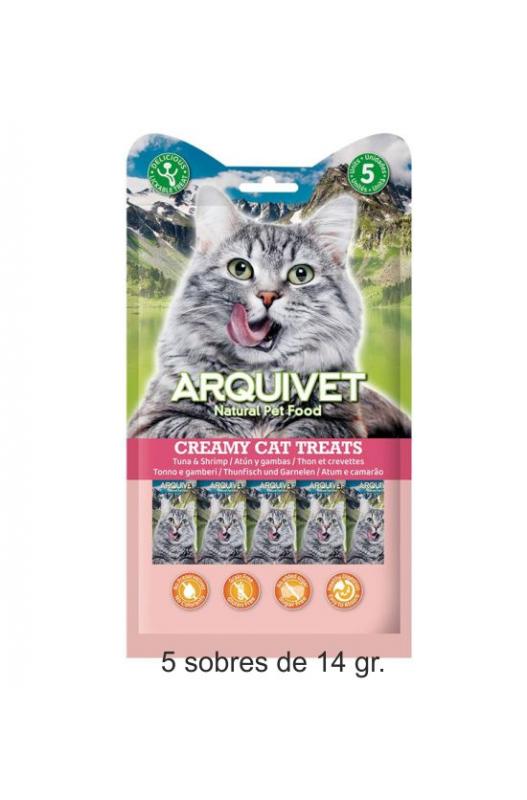 snack-cremoso-de-atun-y-gambas-bolsa-5-sobres-de-14-g Arquivet Cremoso Varios Sabores – Snack Húmedo Nutritivo y Cremoso para Gatos