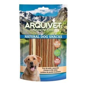 Arquivet Snack Tiras Pollo Pescado100 Gr Arquivet Snack Tiras Pollo y Pescado – Snack Natural y Saludable para Perros