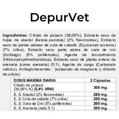 DepurVet_ingredientes tumascotanatural depurvet etiqueta