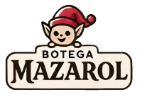 Logo Botega Mazarol, debujo de mascota con el gorro del Mazarol